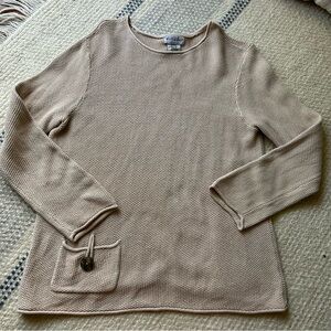 Cotton Neutral Vintage Roll Seam Sweater